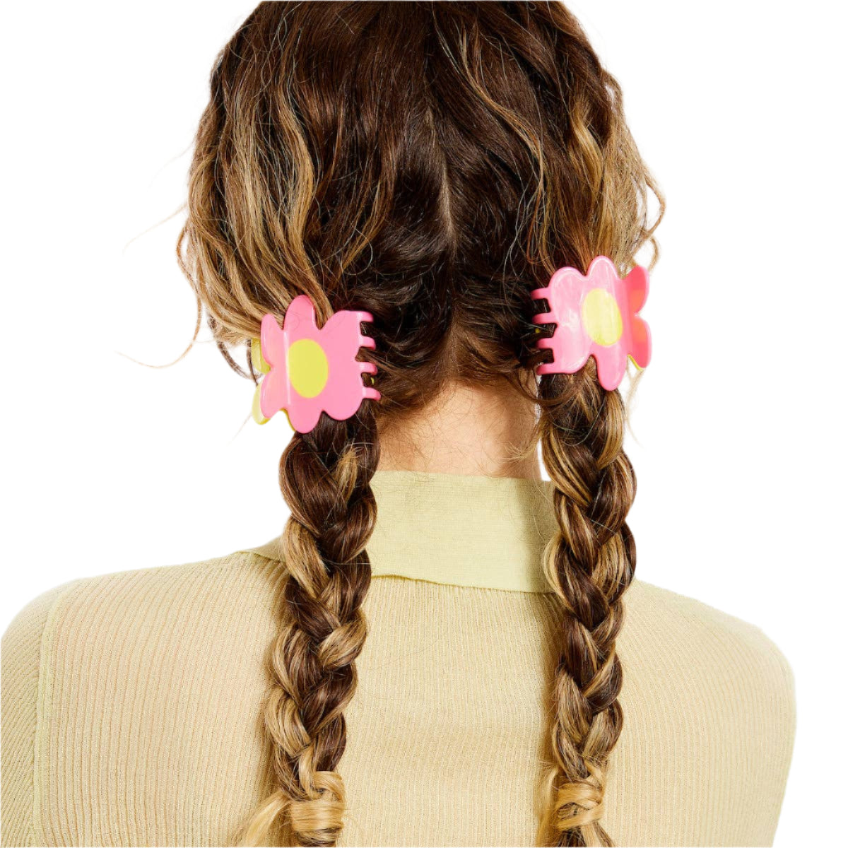 Flower Claw in Yellow + Pink