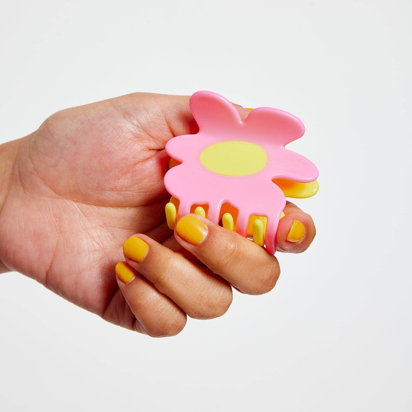 Flower Claw in Yellow + Pink