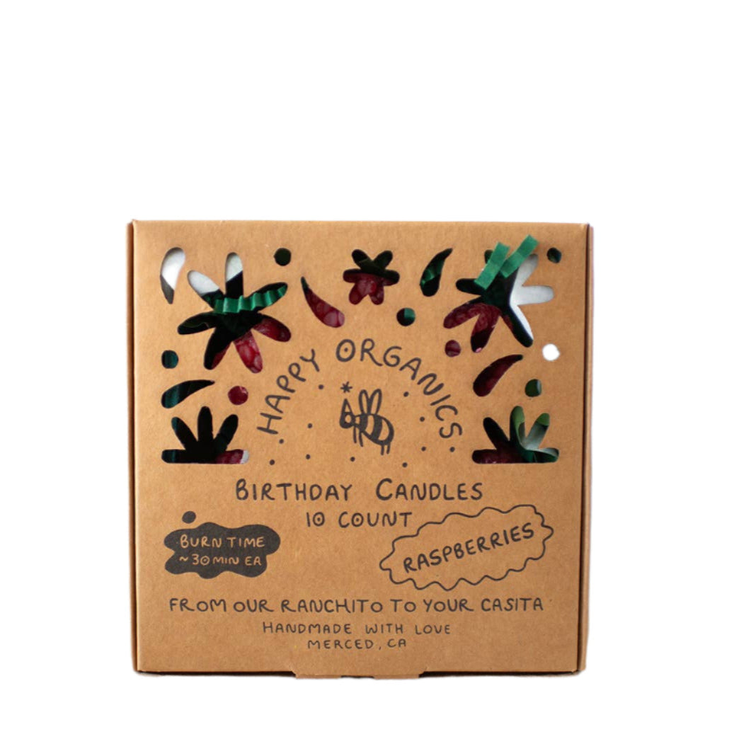 Beeswax Raspberry Birthday Candles