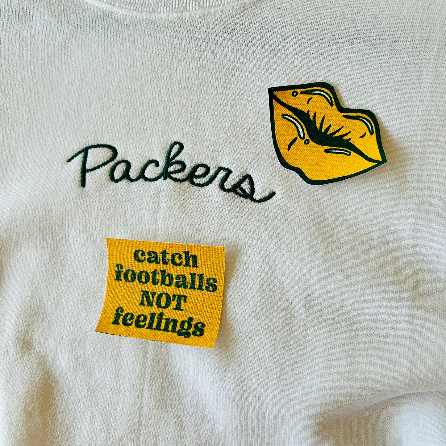Patch Bar Crewneck in White