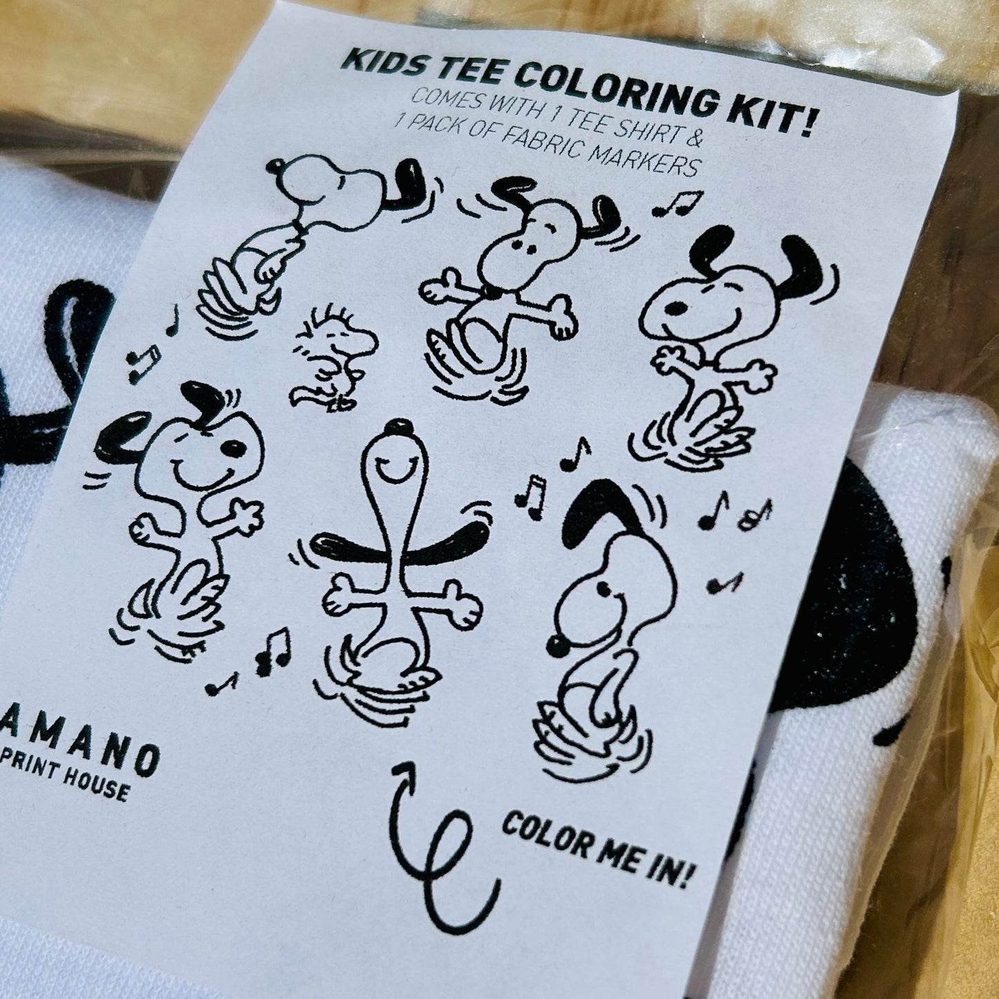 Snoopy Kids Tee Coloring Kit