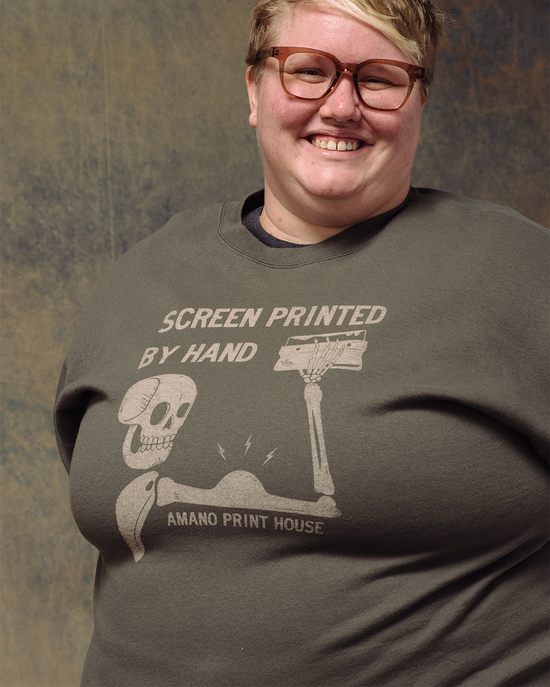 Printed By Hand Skeleton Crewneck