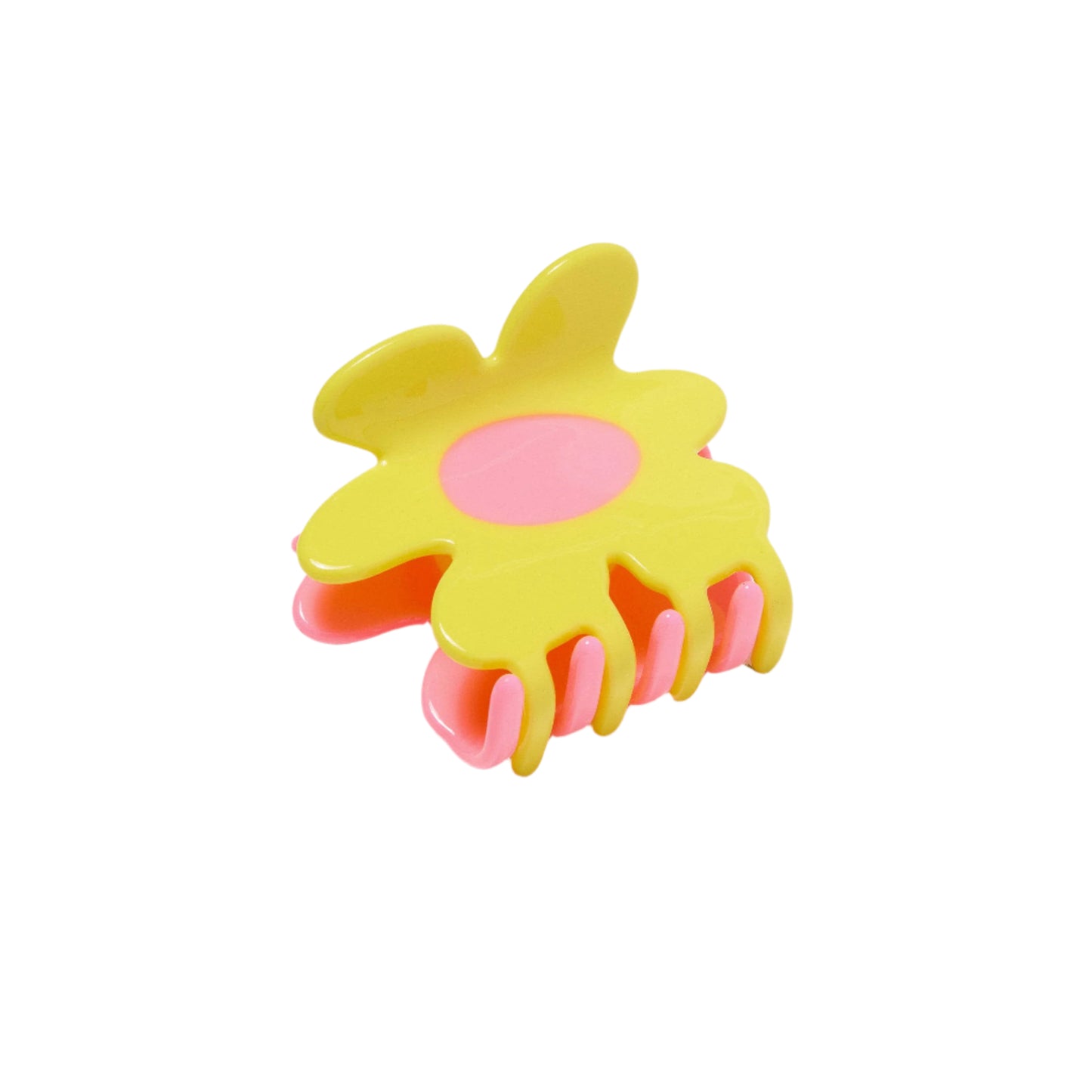 Flower Claw in Yellow + Pink