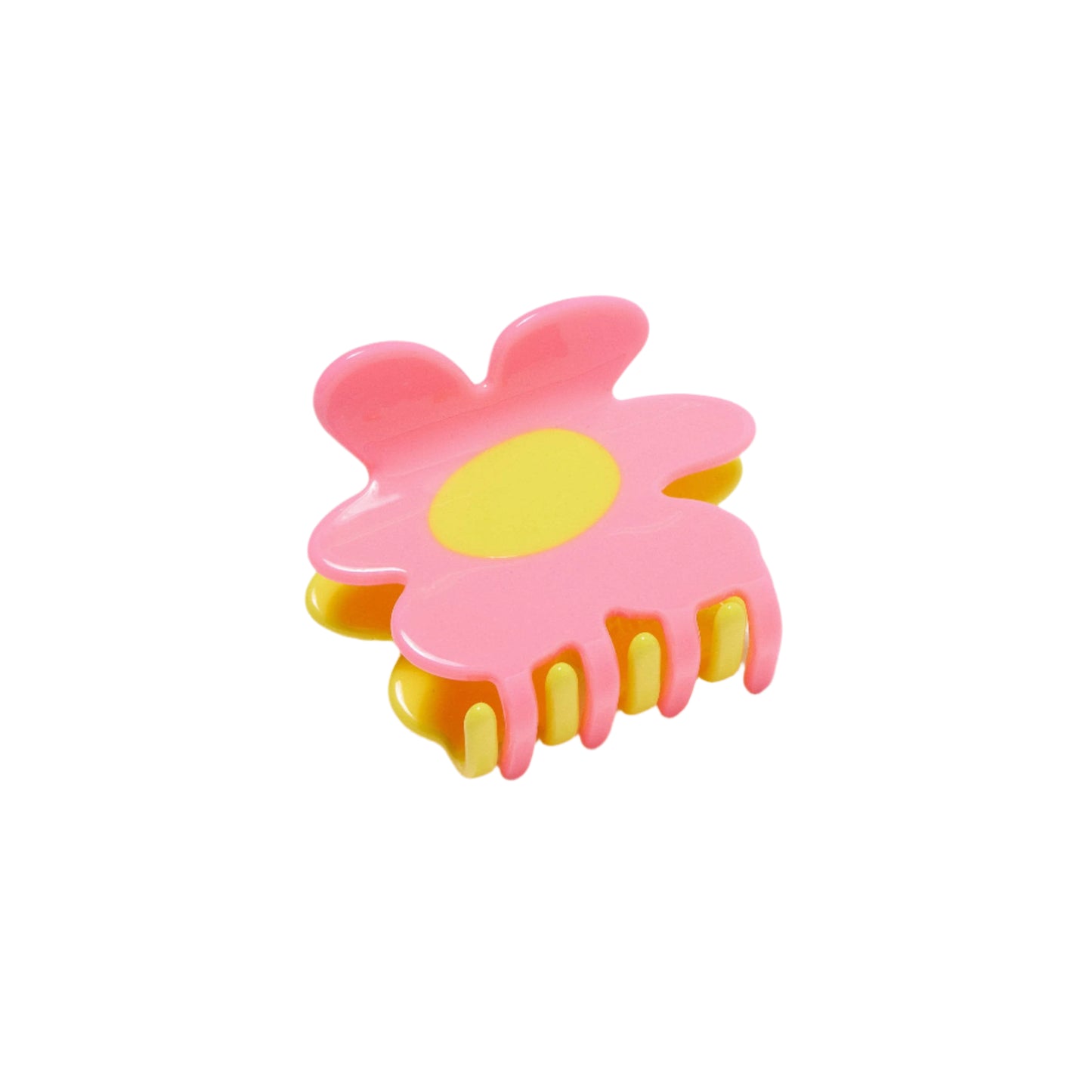 Flower Claw in Yellow + Pink