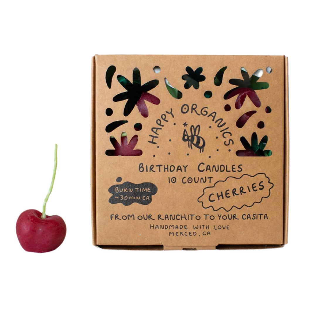 Beeswax Cherry Birthday Candles