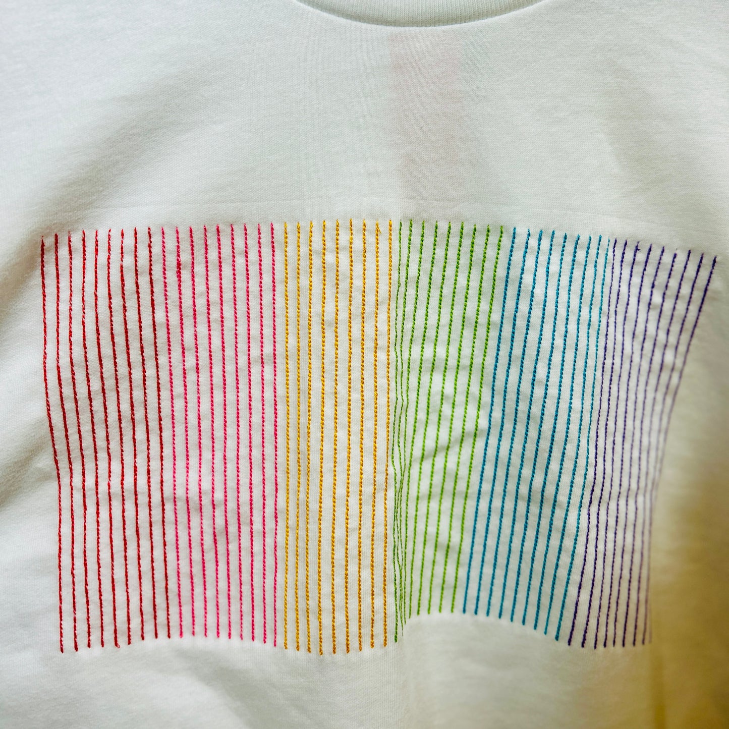 Embroidered Pride Cropped Tee (White)