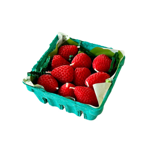 Beeswax Strawberry Birthday Candles