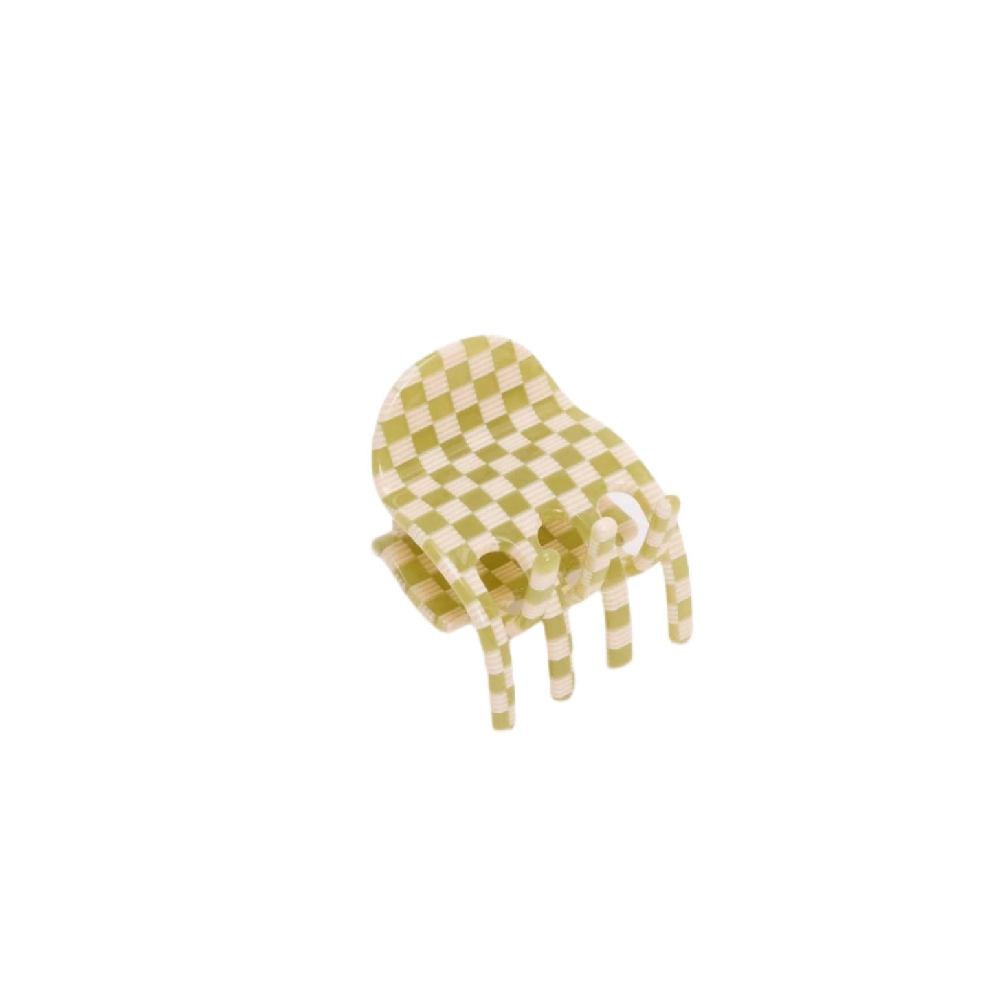 Midi Ursa Claw in Olive Check