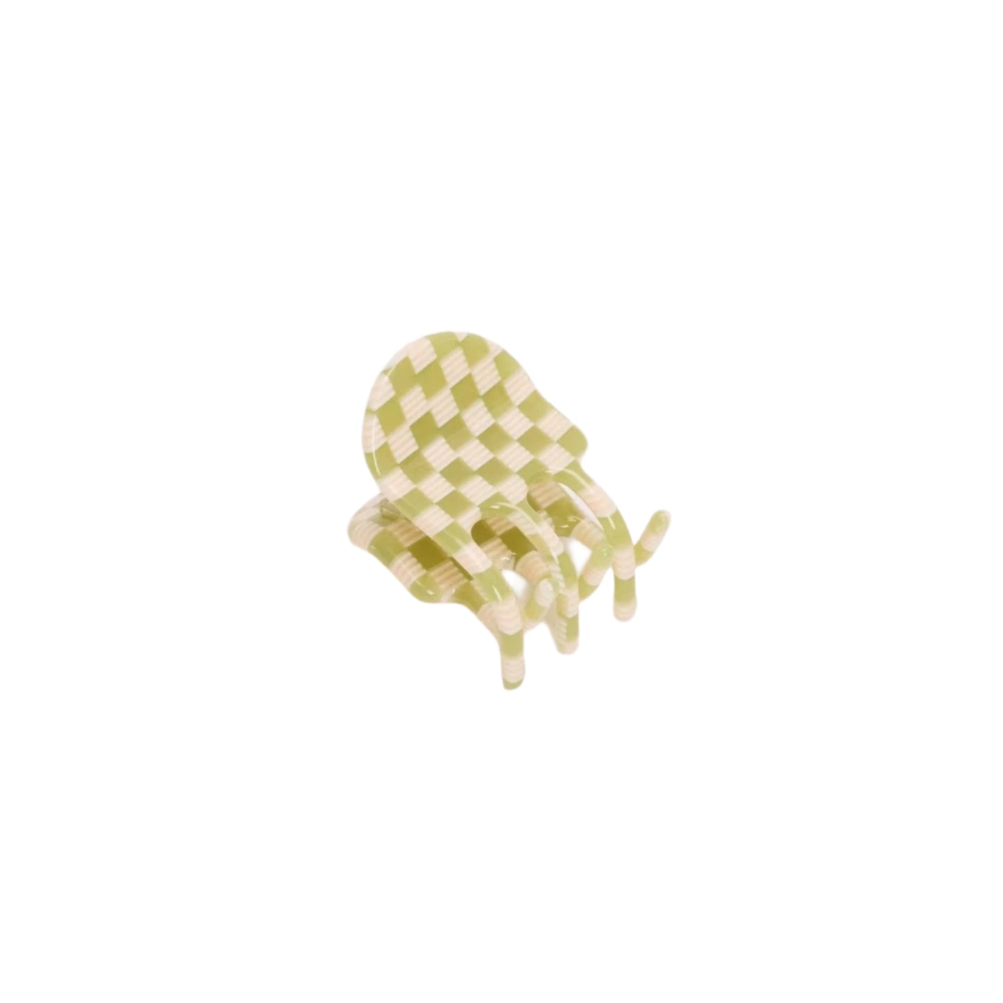 Mini Claw in Olive Check