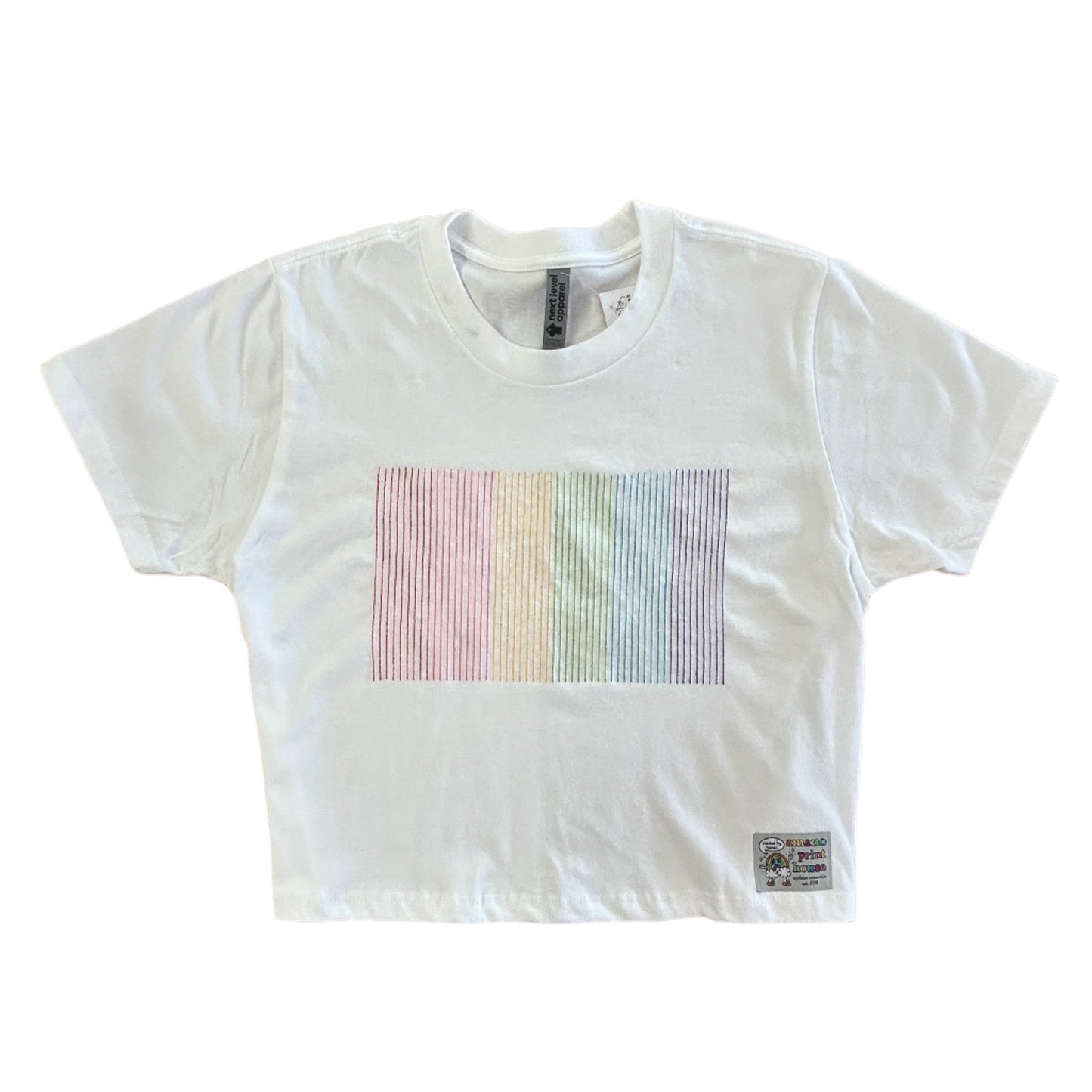 Embroidered Pride Cropped Tee (White)