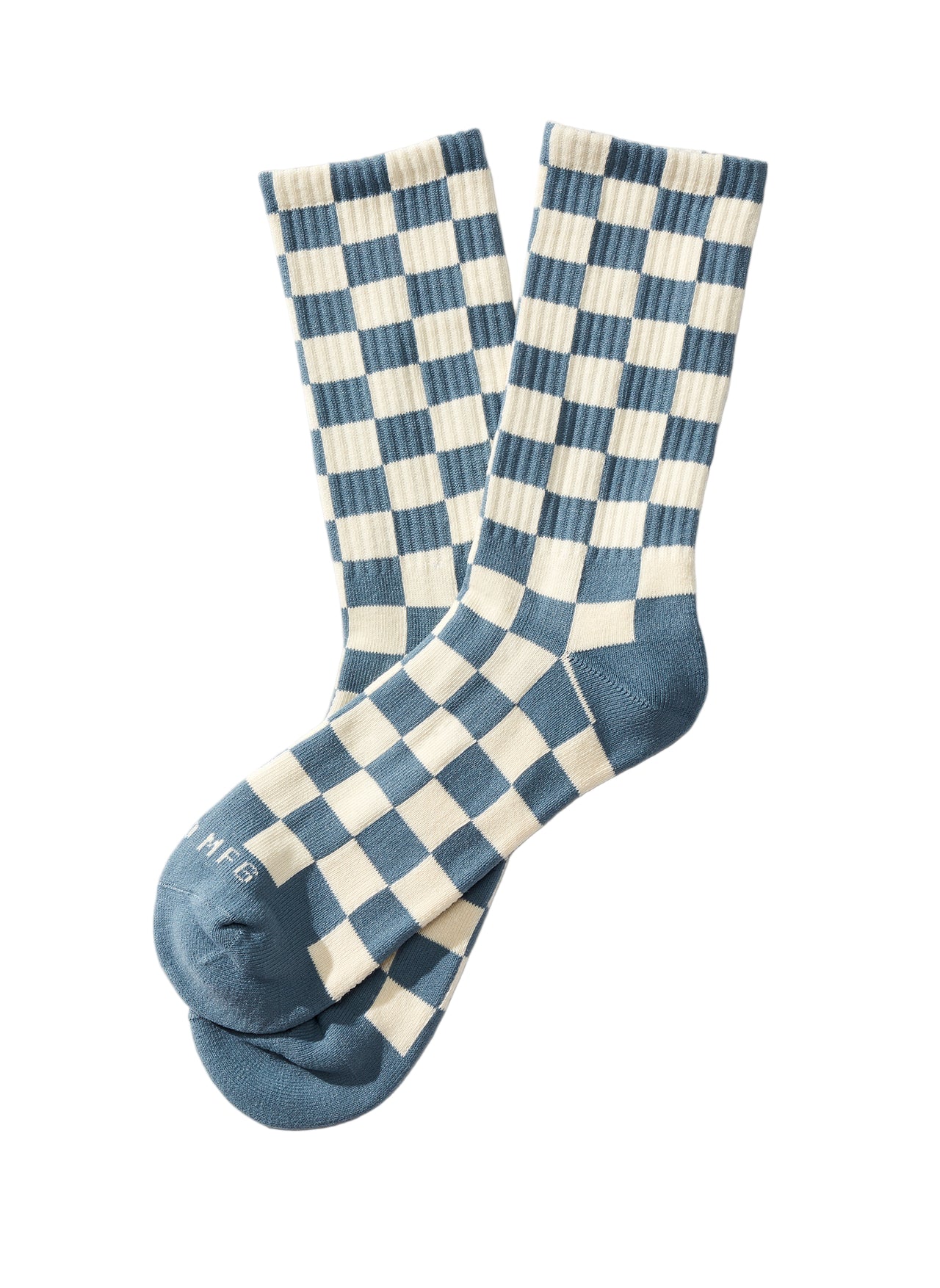 Checkerboard Crew Socks (Slate & cream)