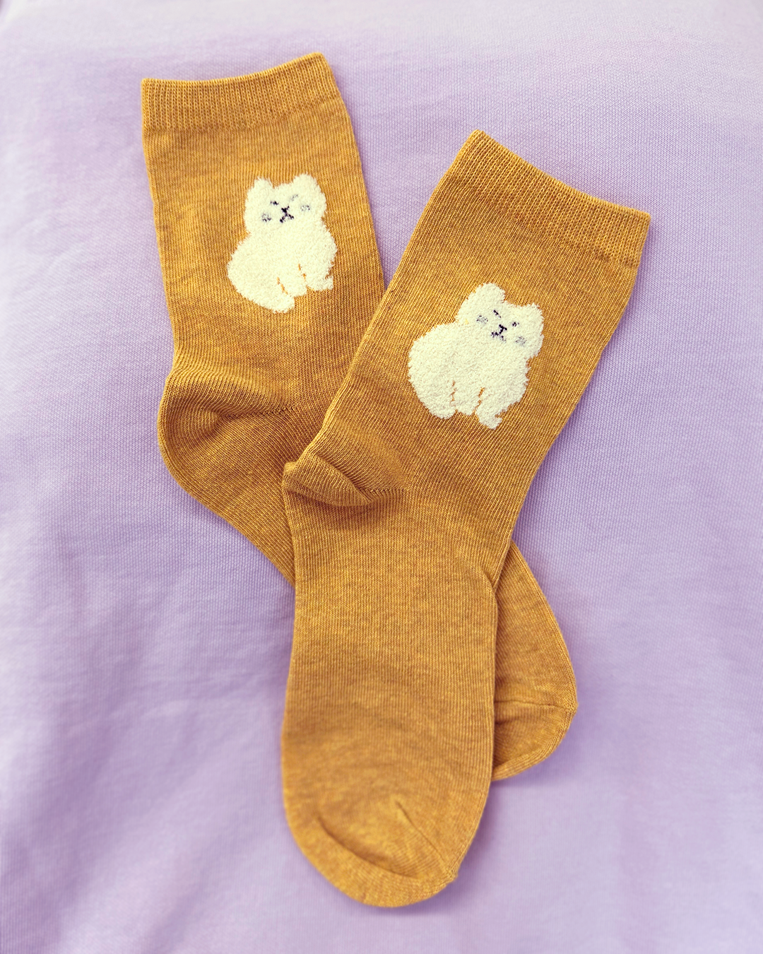 Fuzzy Cat Crew Socks