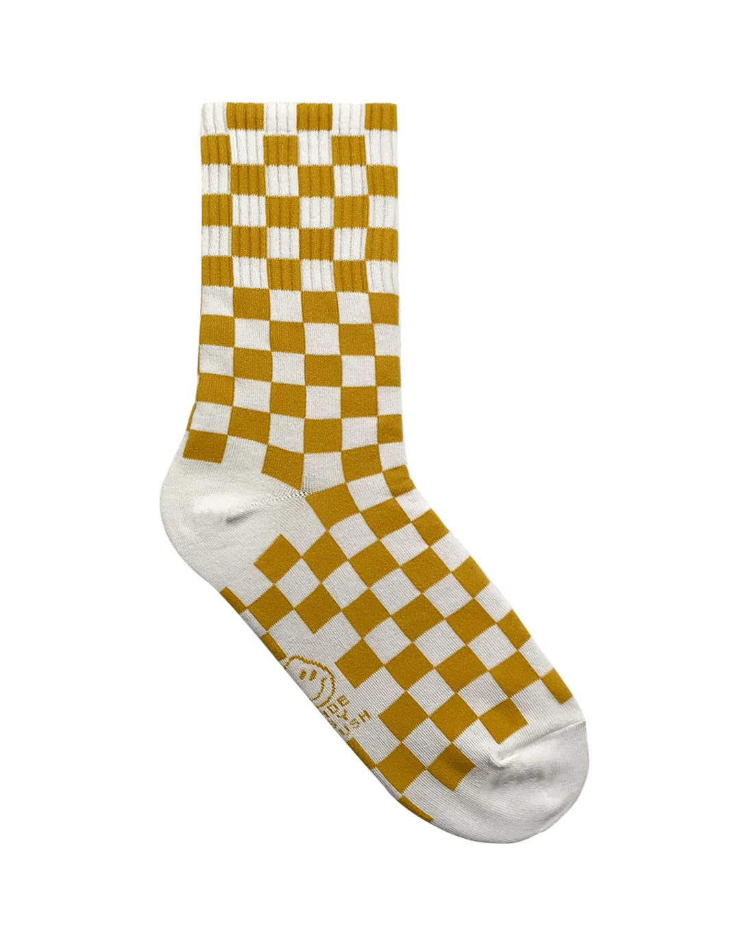 Gold Checker Crew Socks