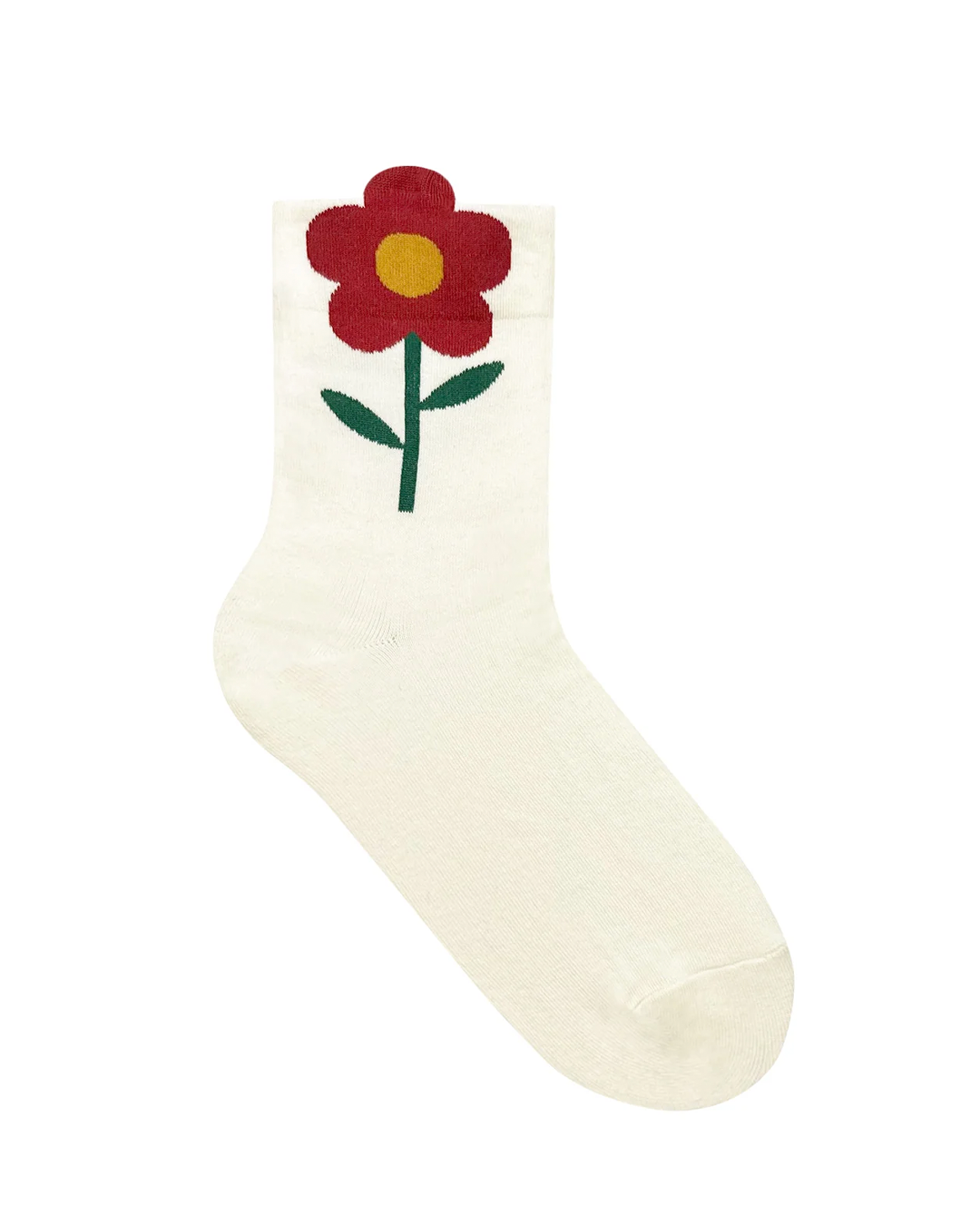 Blooming Red Flower Crew Socks