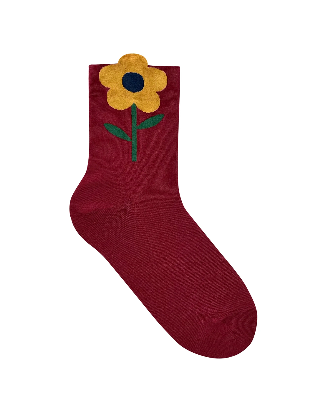 Blooming Gold Flower Crew Socks