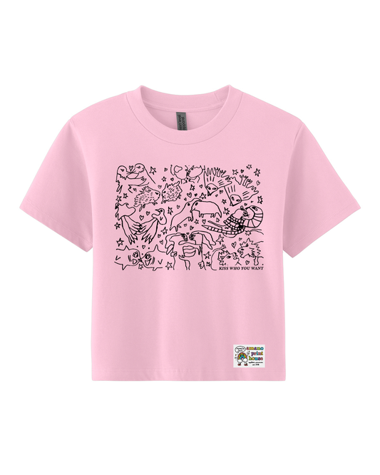 Kiss Who You Want Tee in Pink
