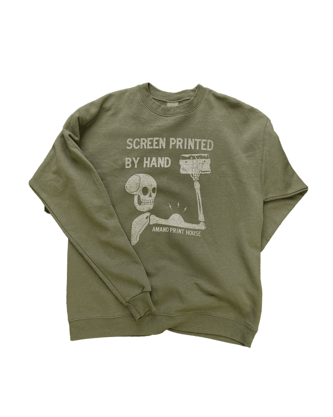 Printed By Hand Skeleton Crewneck Sweatshirt