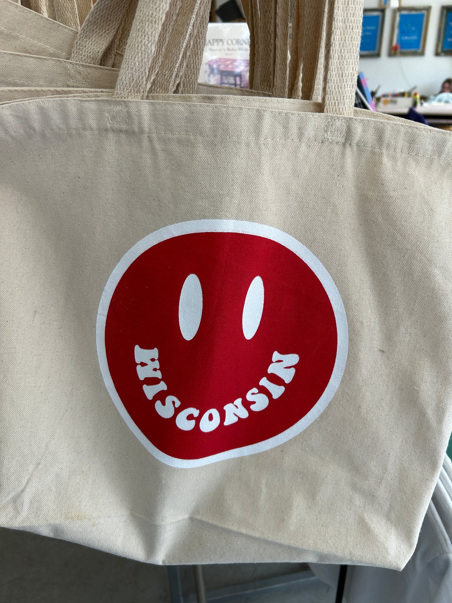 Wisconsin Smiley Tote Bag